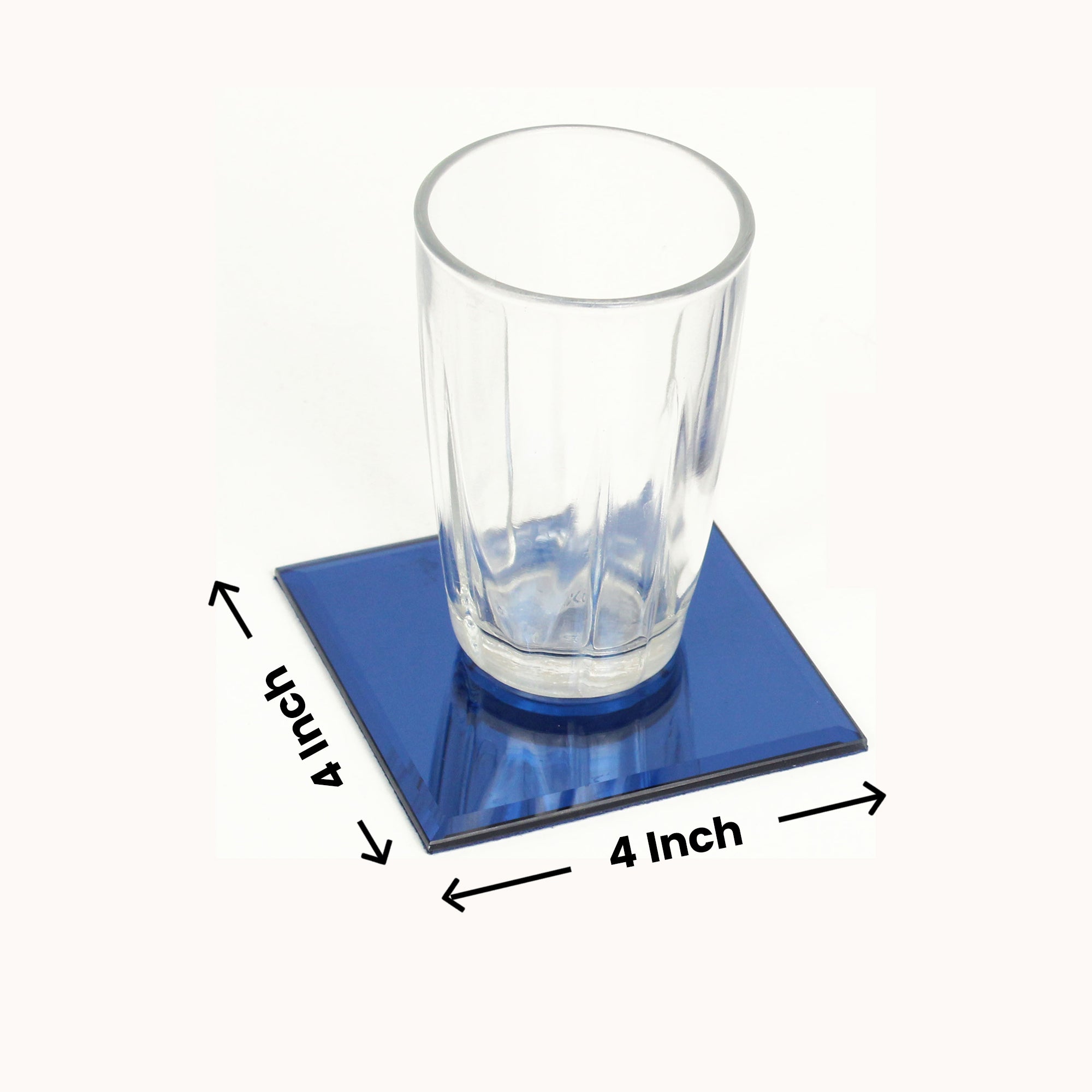 Blue Square Glass Coasters Set of Four